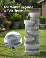 Cascading Water Fountain - 5-Tier Bowl Design for Tranquil Spaces