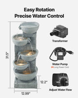 Cascading Water Fountain - 5-Tier Bowl Design for Tranquil Spaces