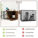 Dog Crate End Table - Coffee 2-in-1 Furniture with Pull-Out Feeder