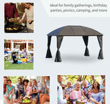 Galvanized Steel Hardtop Gazebo - 10x13 Gray Pavilion for Your Outdoor Space