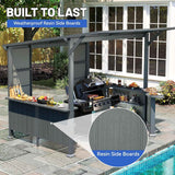 Galvanized Steel Hardtop Gazebo - 9x10FT Outdoor BBQ Canopy