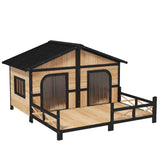 Large Wooden Dog House - Cozy Outdoor Retreat for Your Pet