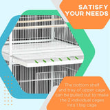 Metal Bird Cage with Rolling Stand - Spacious & Stylish 67" High Feeder