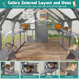 Outdoor Catio: Extra Large Walk-in Cat Enclosure for Multiple Cats