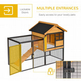 Outdoor Rabbit Hutch: Spacious Elevated Pet House with Slide-Out Tray