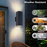 Outdoor Wall Light - 12in Modern Square Cylinder Up Down Lights