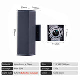 Outdoor Wall Light - 12in Modern Square Cylinder Up Down Lights
