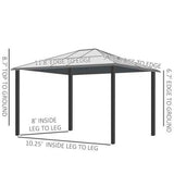 NatureScape Living's 10x8 Patio Gazebo featuring a dark frame and a light grey peaked, multi-panel roof.
