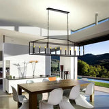Pergola Chandelier - 10-Light Farmhouse Pavilion Rectangular in Black