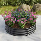 Raised Garden Bed - 2PCS Tall Round Metal Planter Box for Outdoor Use