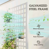 Raised Garden Bed with Trellis - Galvanized Planter Box for Climbing Plants