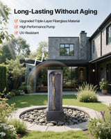 Rock Water Fountain - Elegant 1-Tier Outdoor Fountain for Tranquil Spaces