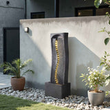 Rock Water Fountain - Elegant 1-Tier Outdoor Fountain for Tranquil Spaces