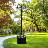 Solar Lamp Post - 74.5" 3-Head Outdoor Lighting with Planter