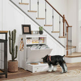 Stylish Dog Feeding Station: Pet Feeder Storage Cabinet with Raised Bowls and Easy Organization