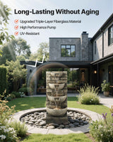 Tiered Water Fountain - 4-Tier Outdoor Water Fountain in Block Stack Style