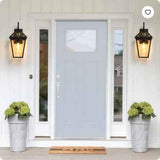 Wall Lantern Light - 21inch Modern Black Metal & Clear Glass Sconce (2 Pack)