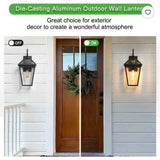 Wall Lantern Light - 21inch Modern Black Metal & Clear Glass Sconce (2 Pack)