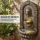 Wall Mounted Fountain - 31" Bronze 3-Tier Outdoor Water Feature