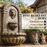 Wall Mounted Fountain - 31" Bronze 3-Tier Outdoor Water Feature
