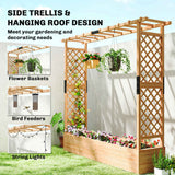 Wooden Planter Box with Trellis - Ideal for Climbing Plants and Herbs