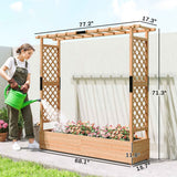Wooden Planter Box with Trellis - Ideal for Climbing Plants and Herbs