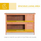 Wooden Rabbit Hutch - 54" 2-Story Bunny Cage for Indoor & Outdoor