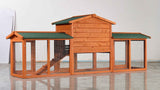 Wooden Rabbit Hutch - Large Outdoor Bunny Cage with Run