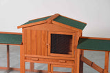Wooden Rabbit Hutch - Large Outdoor Bunny Cage with Run