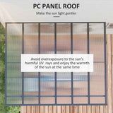 A 12x10 Polycarbonate Pergola with a translucent PC panel roof over a wooden deck, providing gentle sun and UV protection.