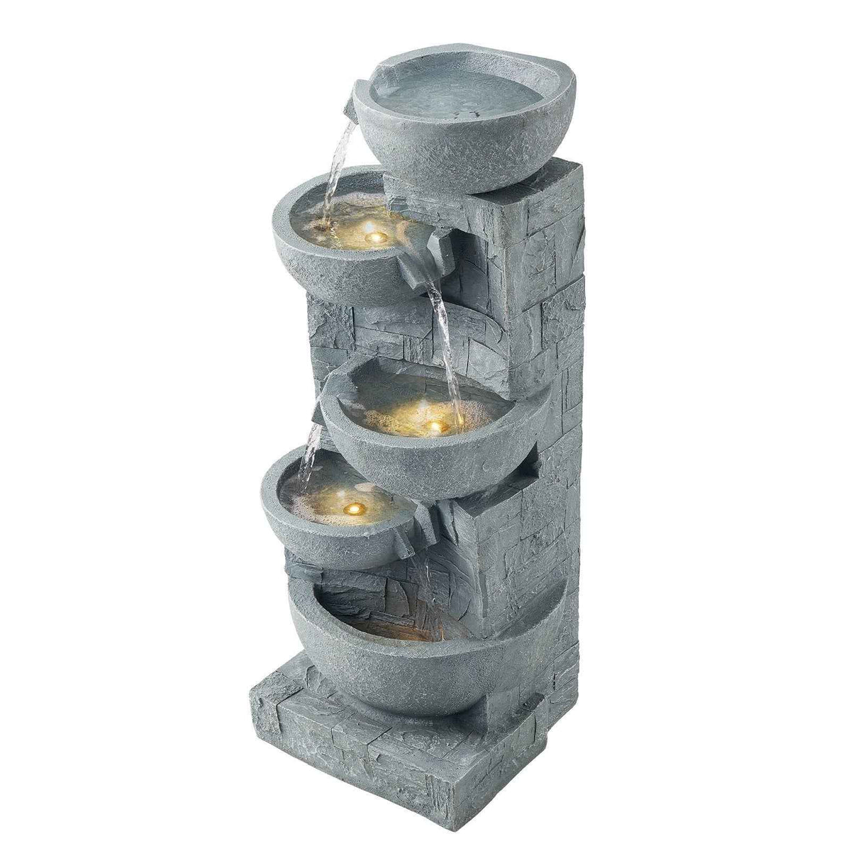 Cascading Water Fountain - 5-Tier Bowl Design for Tranquil Spaces