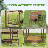 Chicken Playground: Wooden Chicken Activity Play Set with Perch and Swing
