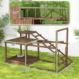 Chicken Playground: Wooden Chicken Activity Play Set with Perch and Swing