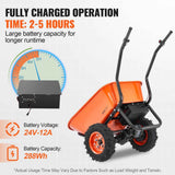 Electric Wheelbarrow - 500W Powered Garden Wagon with 573 lbs Capacity