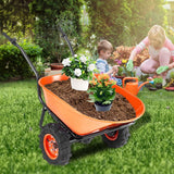 Electric Wheelbarrow - 500W Powered Garden Wagon with 573 lbs Capacity