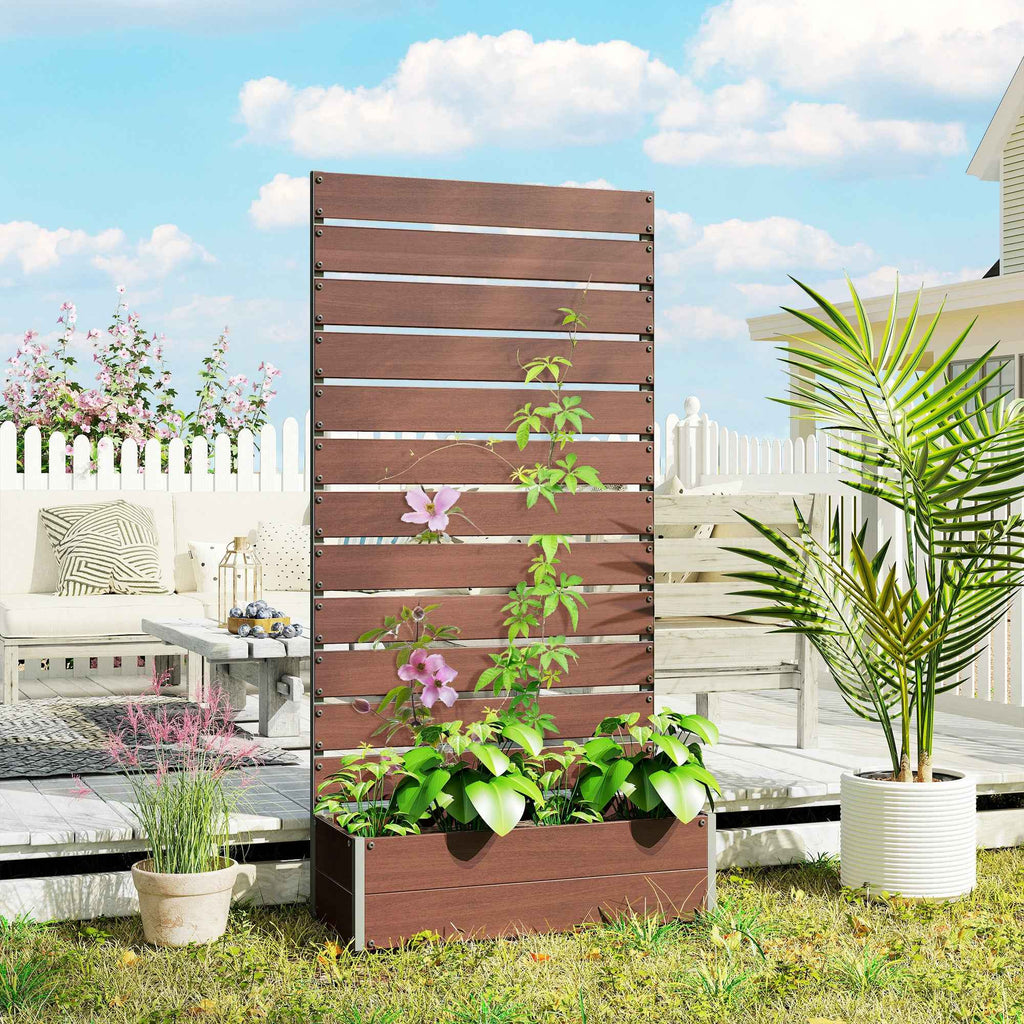 Elegant Planter Box with Trellis for Climbing Plants - Transform Your Outdoor Garden