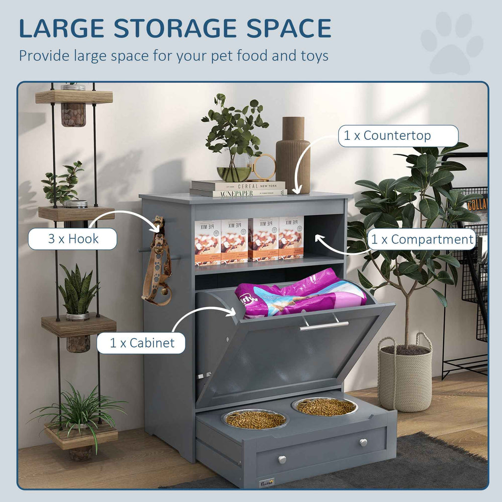 Elevate Mealtime with Our Dog Feeding Station & Storage Cabinet