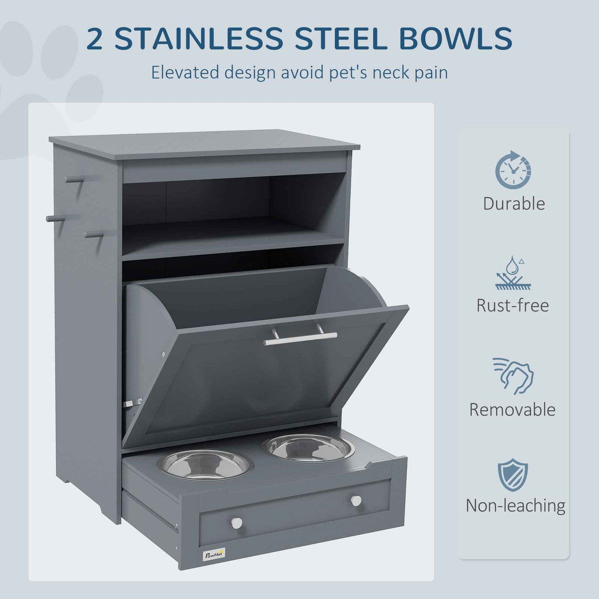 Elevate Mealtime with Our Dog Feeding Station & Storage Cabinet