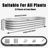 Galvanized Raised Garden Bed - 2Pcs 6x3x1ft Heavy Duty Kit