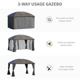 Galvanized Steel Hardtop Gazebo - 10x13 Gray Pavilion for Your Outdoor Space