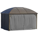 Galvanized Steel Hardtop Gazebo - 10x13 Gray Pavilion for Your Outdoor Space