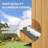 NatureScape Living Galvanized Steel Hardtop Gazebo frame cross-section detailing aluminum, strong metal, and wood-grain layers.