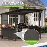 Galvanized Steel Hardtop Gazebo - 9X10FT BBQ Canopy with Storage