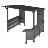 Galvanized Steel Hardtop Gazebo - 9x10FT Outdoor BBQ Canopy