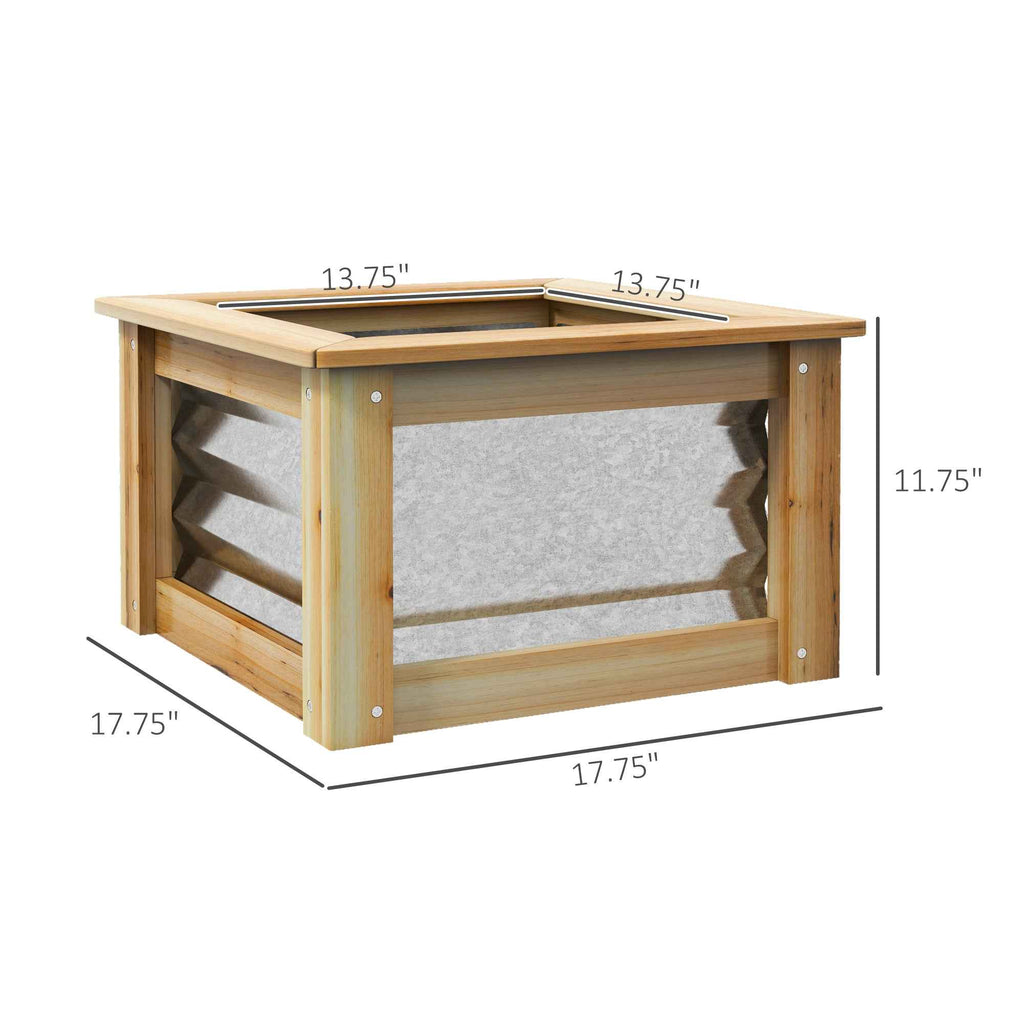 Galvanized Wood Raised Garden Bed: Durable Planter for Thriving Flowers, Herbs & Vegetables