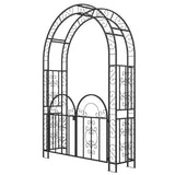 Garden Arch with Gate - 7.4ft Steel Garden Arbor Trellis