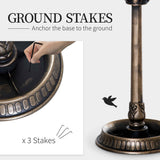 Garden Bird Bath - 3-in-1 Pedestal with Feeder & Planter in Bronze