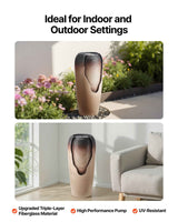 Glazed Jar Fountain - Elegant 1-Tier Outdoor Water Feature