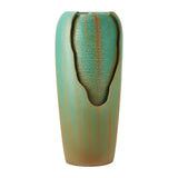 Glazed Jar Fountain - Outdoor 1-Tier Water Feature, 30.71 In Green