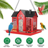 Hanging Bird Feeder - Classic Barn Design for Your Garden